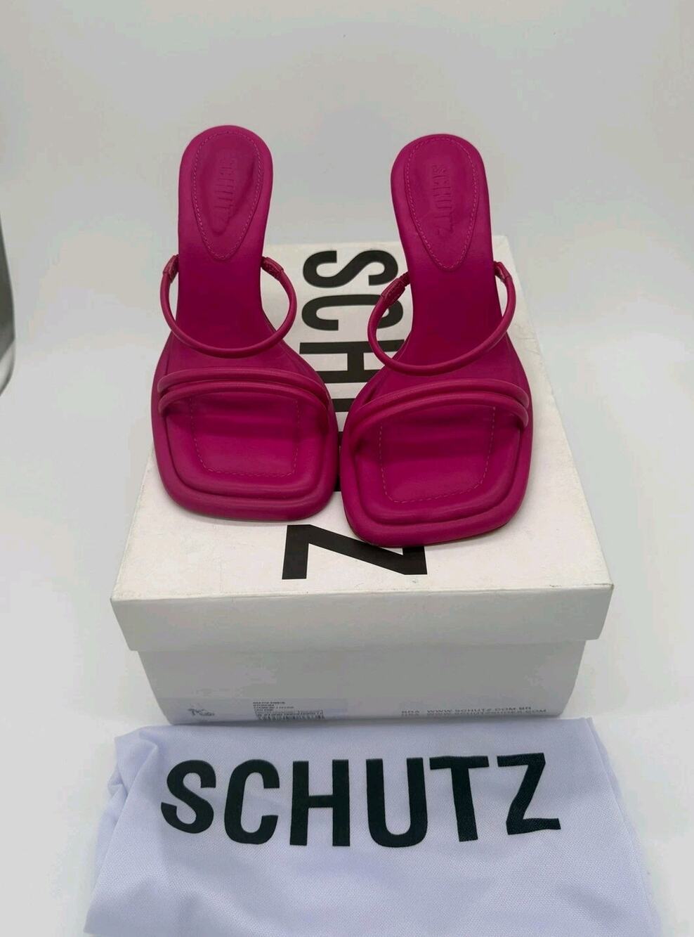 Schutz Agatha Sandals Shoes Womens Size 6B Hot Pink Strappy Stiletto Heel NEW